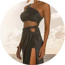 04 vestido longo lurex com hot pants preto