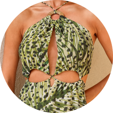 02 vestilo longo estampado com argola verde