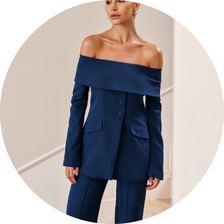 13 conjunto alfaiataria ombro a ombro azul