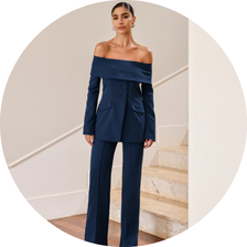 14 conjunto alfaiataria ombro a ombro azul