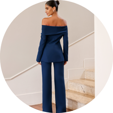 15 conjunto alfaiataria ombro a ombro azul