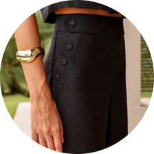 02 conjunto colete e pantalona botao preto g