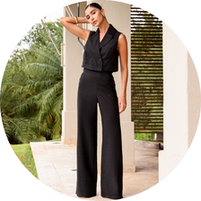 03 conjunto colete e pantalona botao preto g