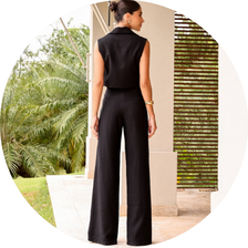 04 conjunto colete e pantalona botao preto g