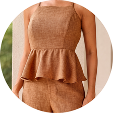 11 conjunto blusa peplum e calca verde