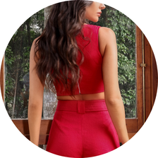 10 conjunto cropped e calca de linho off white