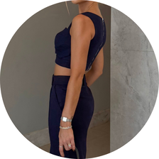 14 conjunto cropped e calca de linho off white