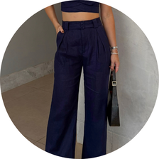 15 conjunto cropped e calca de linho off white