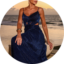 05 vestido longo plissado alca fina marinho