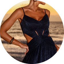 08 vestido longo plissado alca fina marinho