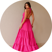 15 vestido longo frente unica detalhe cordao laranja