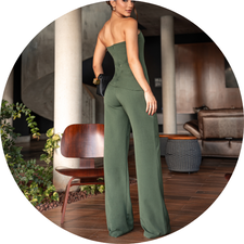 19 conjunto blusa sem alcas com calca azul marinho