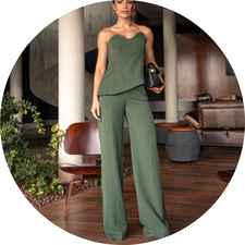 20 conjunto blusa sem alcas com calca azul marinho