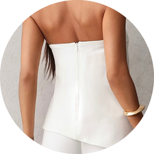 24 conjunto blusa sem alcas com calca azul marinho