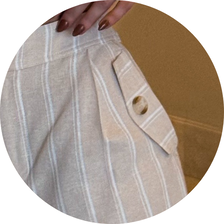 23 conjunto listrado cropped com shorts bege