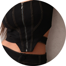 15 conjunto top com calca detalhe pesponto off white