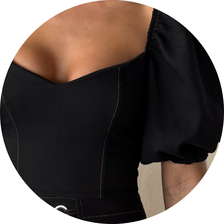 03 conjunto short saia com argola preto