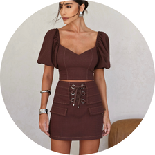 08 conjunto short saia com argola preto