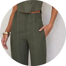 20 conjunto calca carrot pesponto marrom