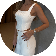 22 conjunto calca carrot pesponto marrom