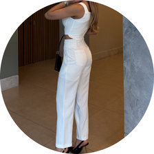 23 conjunto calca carrot pesponto marrom