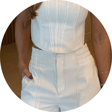 25 conjunto calca carrot pesponto marrom