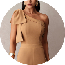 10 macacao um ombro so de laco caramelo