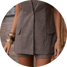 02 conjunto colete e macaquinho principe de gales