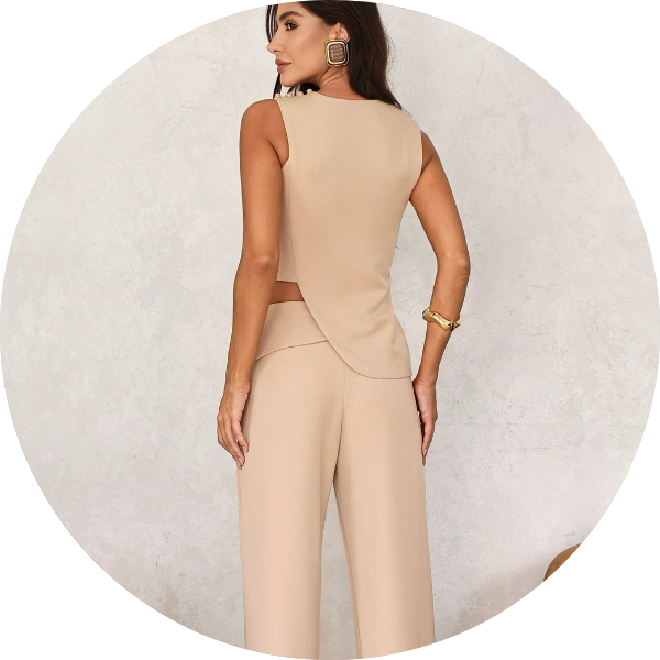 07 conjunto alfaiataria detalhe botao verde militar