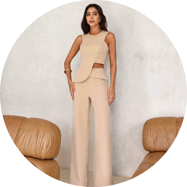 08 conjunto alfaiataria detalhe botao verde militar