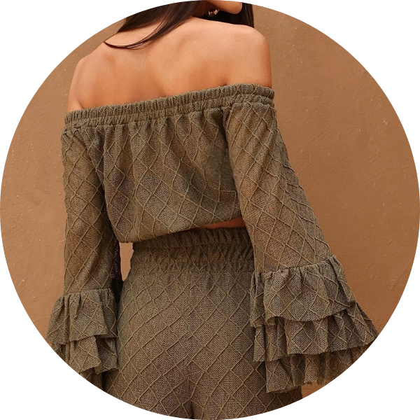 02 conjunto crochet cigana verde militar