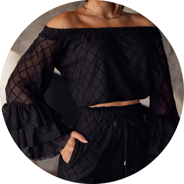 09 conjunto crochet cigana preto