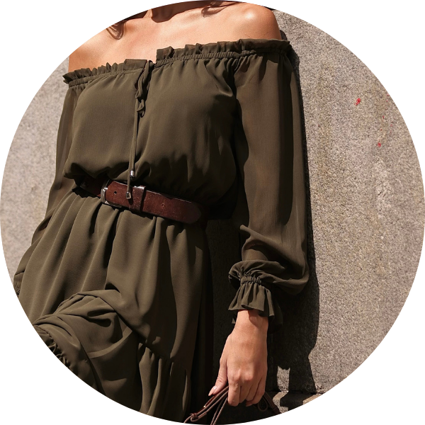 13 vestido longuete ombro a ombro verde militar