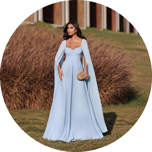 02 vestido manga longa com abertura azul claro