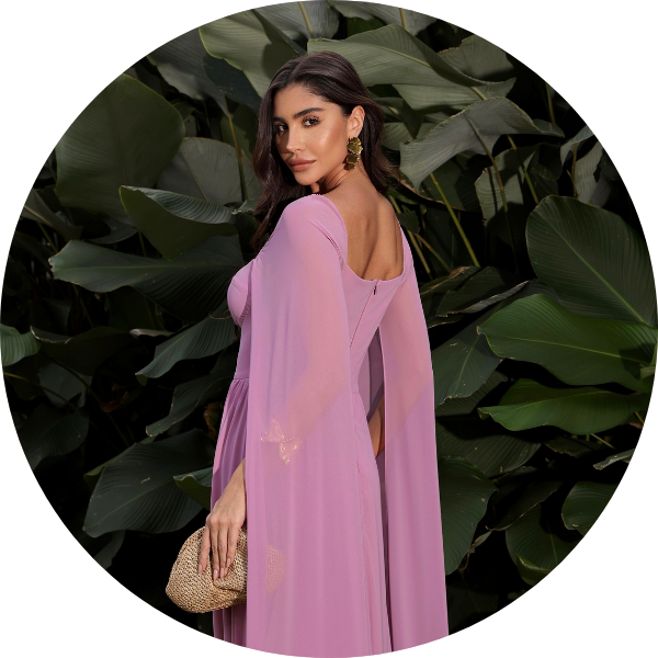 06 vestido manga longa com abertura azul claro