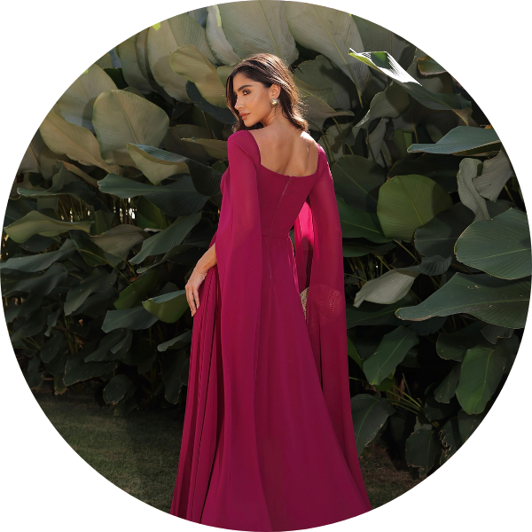 10 vestido manga longa com abertura azul claro