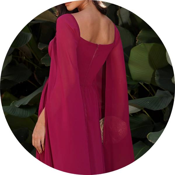 11 vestido manga longa com abertura azul claro