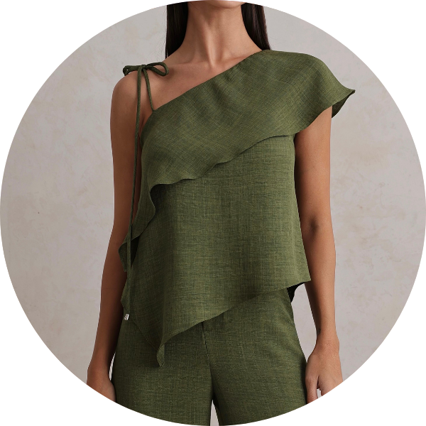 07 conjunto blusa assimetrica verde militar