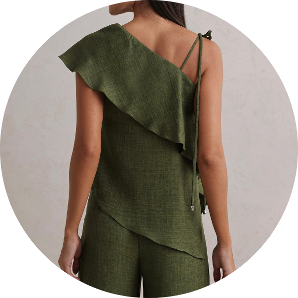 08 conjunto blusa assimetrica verde militar