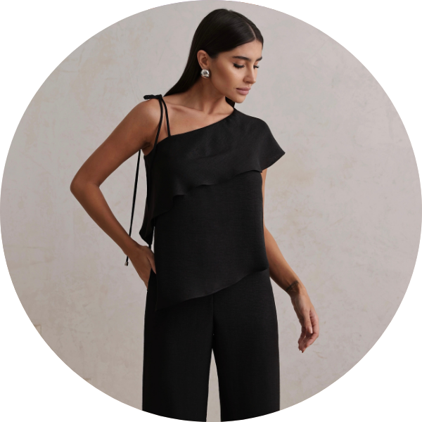 01 conjunto blusa assimetrica preto
