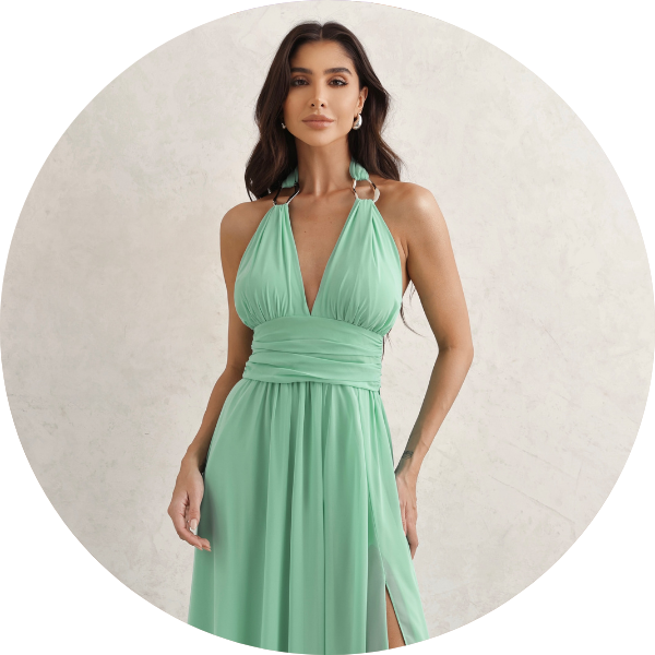 01 vestido longo fivela organica verde menta