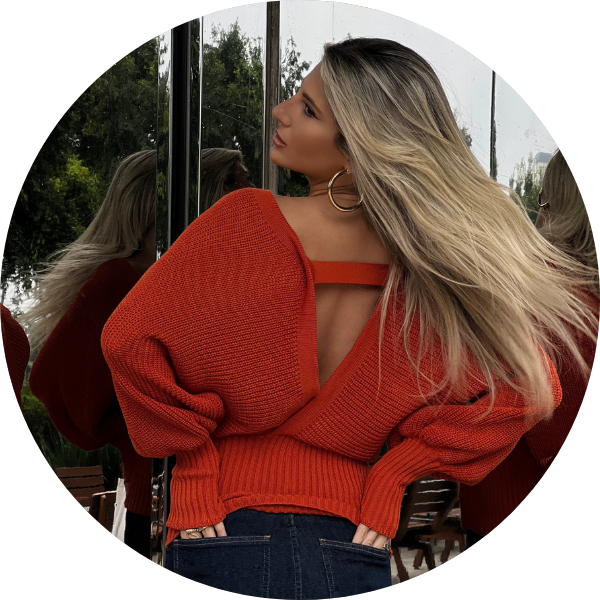 02 blusa tricot manga ampla decote v terracota