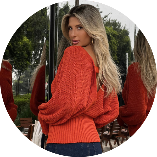 03 blusa tricot manga ampla decote v terracota