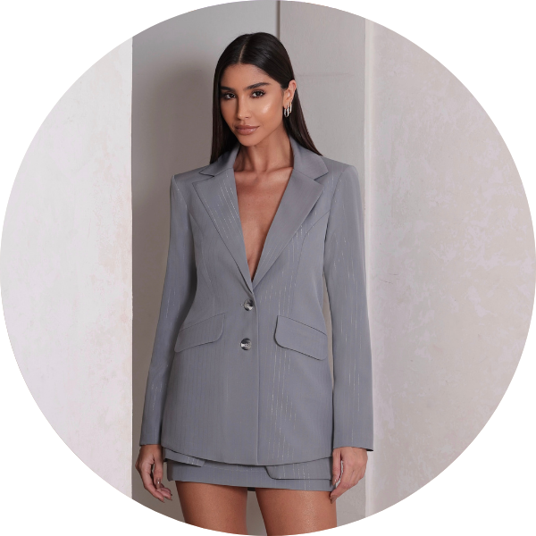 01 blazer risca de giz cinza