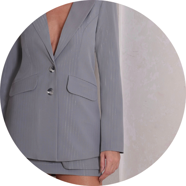 04 blazer risca de giz cinza