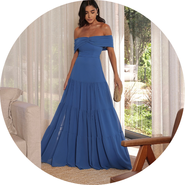 01 vestido longo saia camadas azul ciano