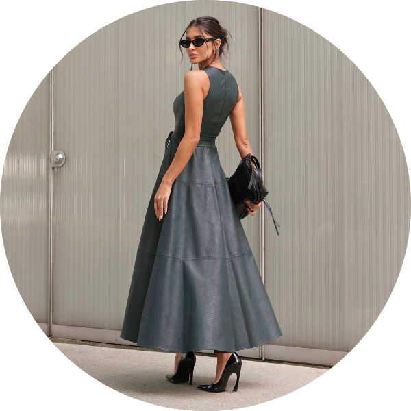 07 vestido longuete courino preto