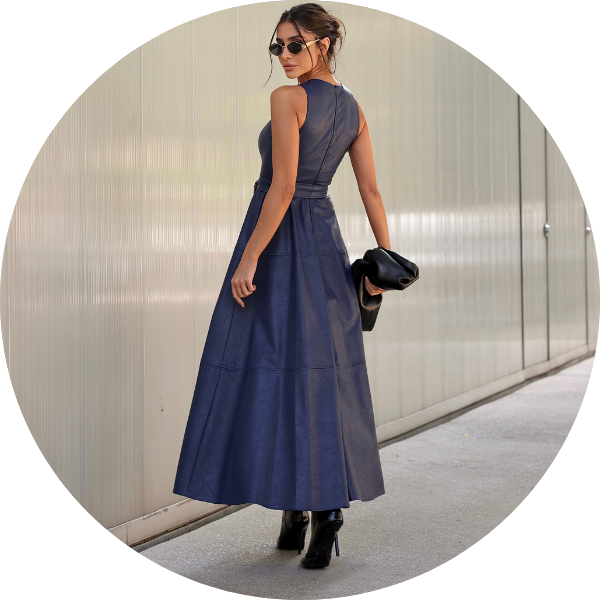 10 vestido longuete courino preto