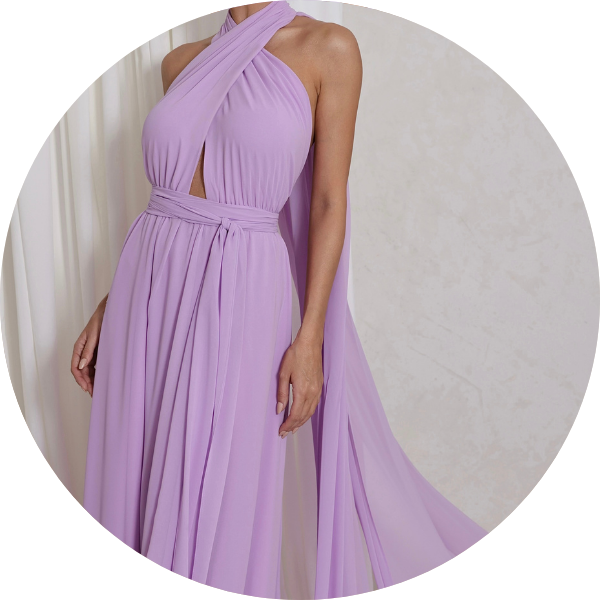 02 vestido festa com calda lilas