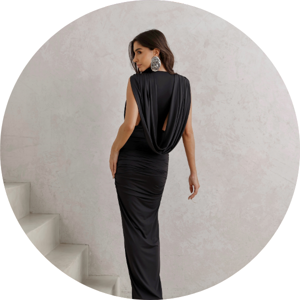 05 vestido longo jersey drapeado preto